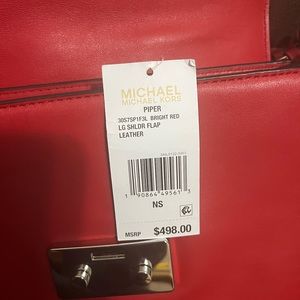 MK Michael Kors Piper Flap Leather Bag RED